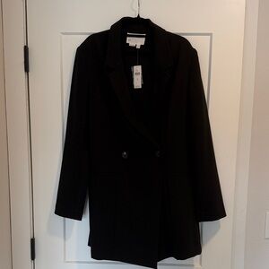 Anthropologie  Black Double-Breasted Blazer Jumpsuit/Romper - sz 12